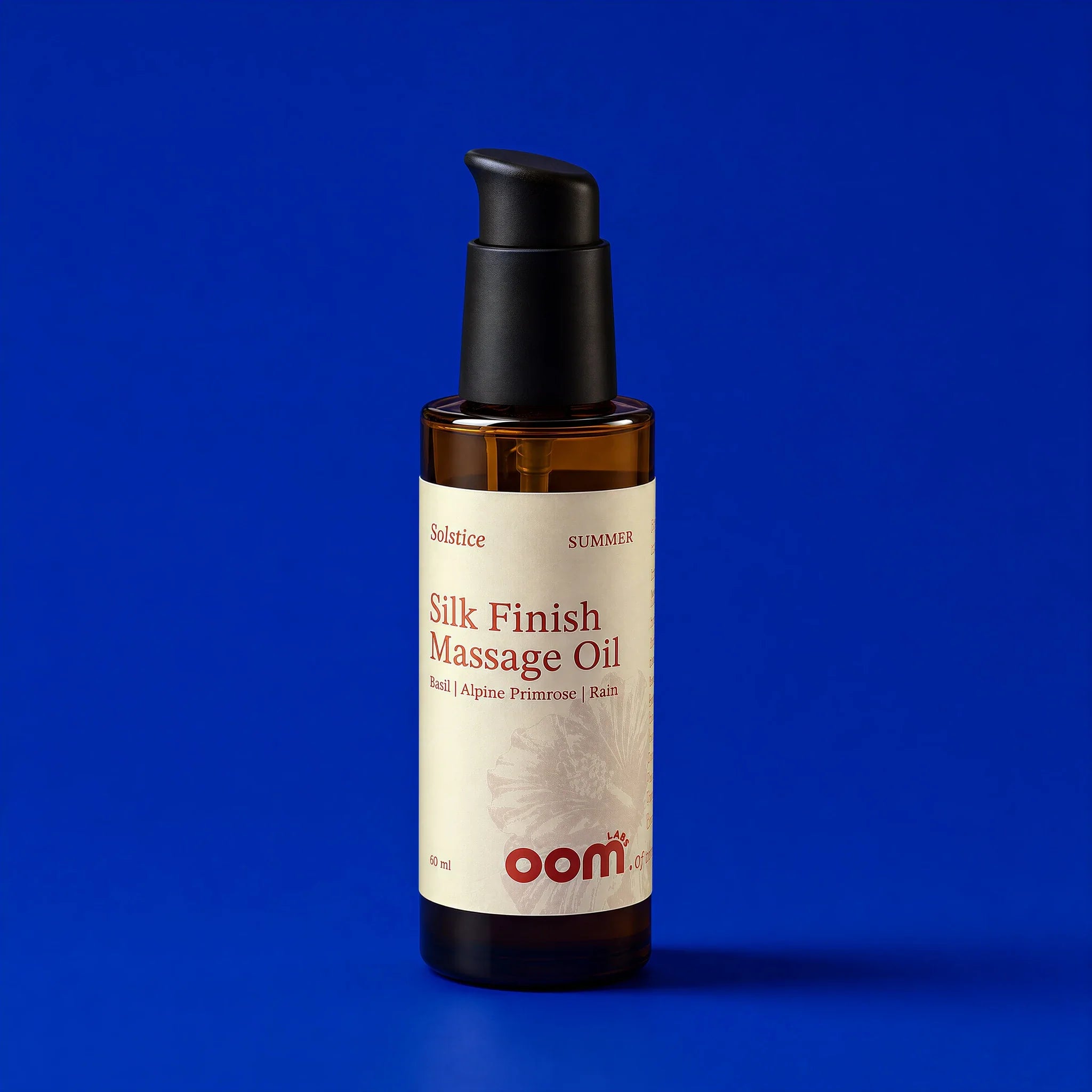 Solstice Summer Silk Finish Massage Oil — Basil, Alpine Primrose, Rain — 60 ml